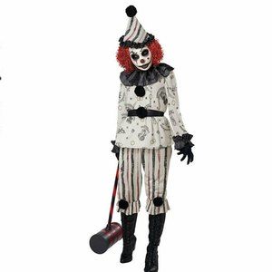 Vintage Creeper Clown IT Costume with Mask Adult Woman Small